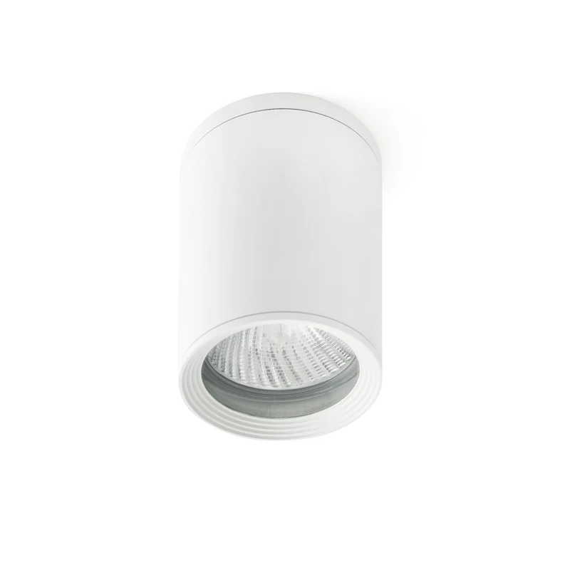 Plafón de exterior Faro Tasa 14cm E27 LED blanco mate IP44 70821