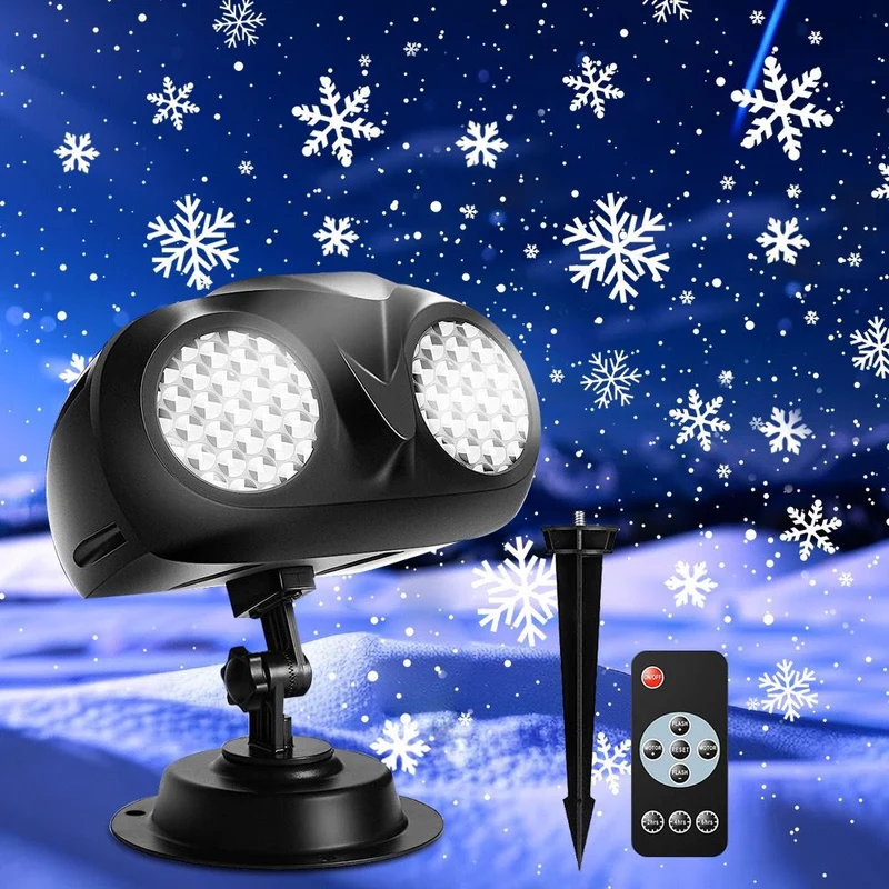 Black LED Snowflake Projection Owl Light