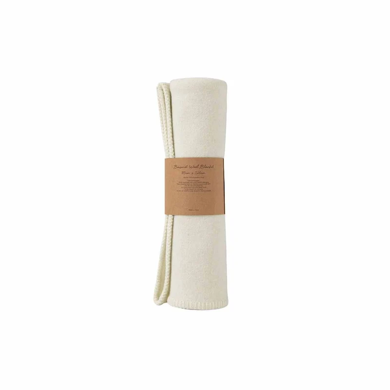 120cm Little Gem Cream Australian Wool Bassinet Blanket 80 x 120 cm