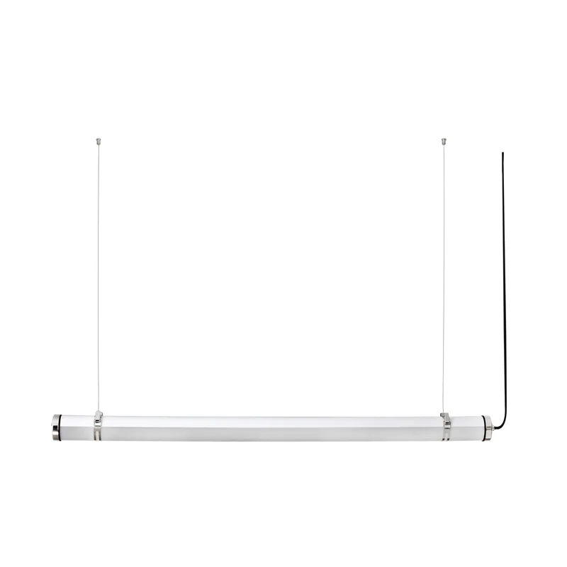 Lámpara colgante de exterior Faro Scuba 100cm LED cromo 3000K IP66 120° 36W opal 120cm 75754