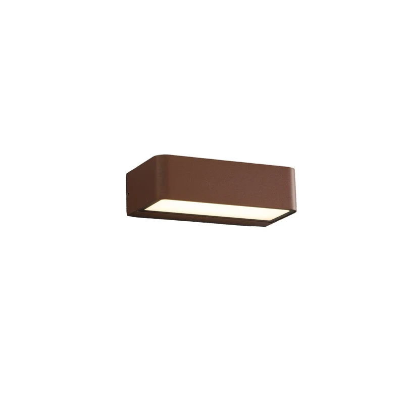 Aplique de exterior Faro Takua LED marrón oxido 3000K IP65 136° opal 71309