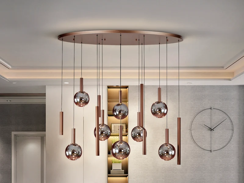 Lámpara Schuller Sapore 14 luces bronce oscuro 217095