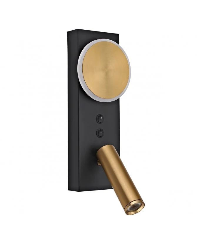 AJP Aplique LED Arbas Negro-latón LED 8w 470lm 3000k AJP11602