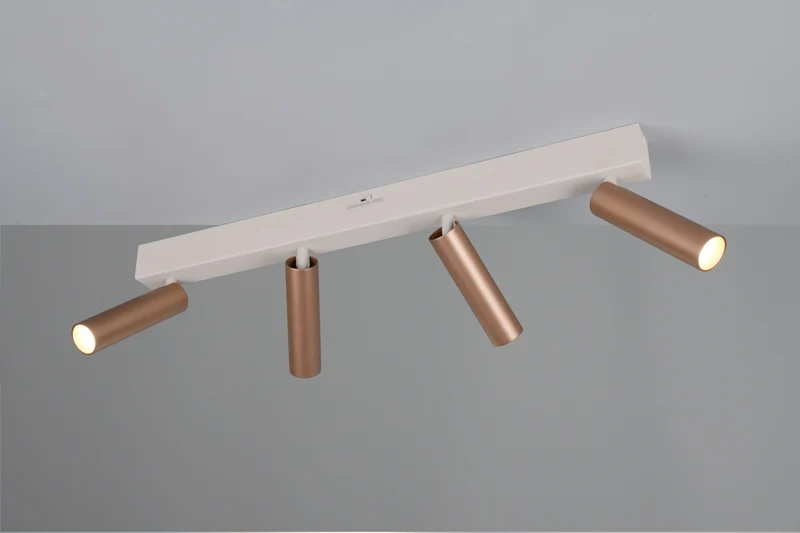 Focos de techo Trio Ambala LED CCT 4 focos balco y marrón café 65cm 849210465