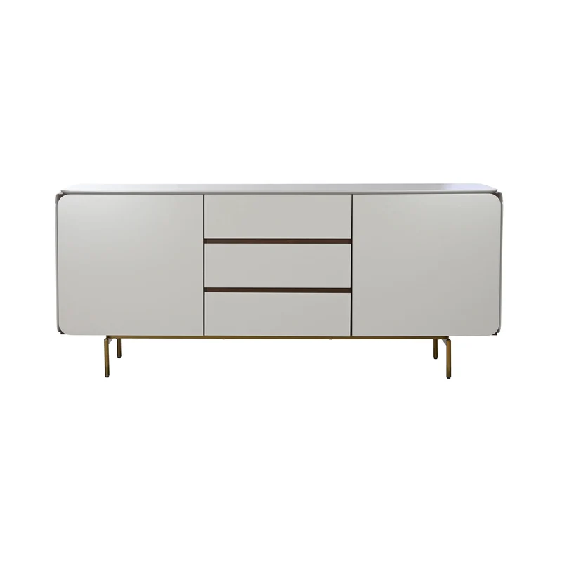 Aparador buffet de madera 183cm blanco dorado 217314