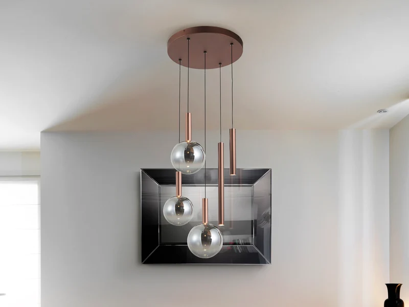 Lámpara de techo colgante Schuller Sapore 5 luces Bronce oscuro 217680