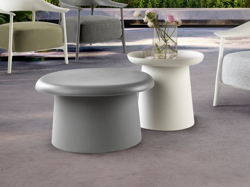 Set de mesas auxiliares Schuller Nilo Blanco y gris 601580 para salón y comedor