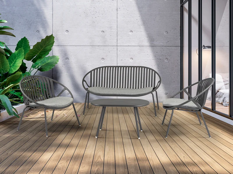 Set de mesas auxiliares Schuller Saori Gris oscuro 564076