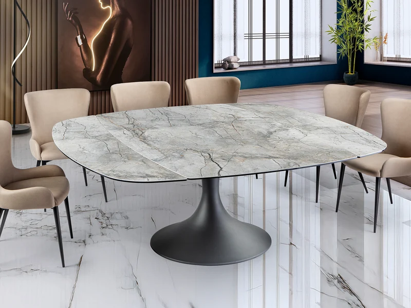 Mesa de comedor Schuller Gris y negro 629485