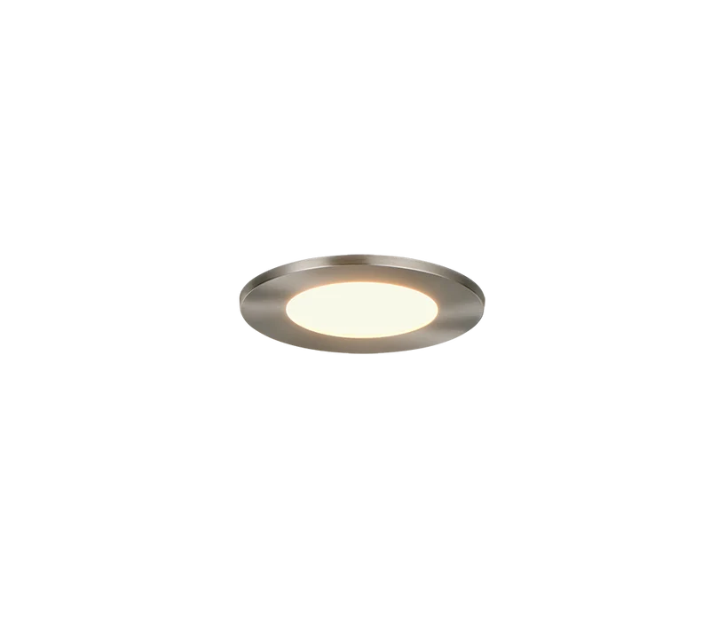 Plafón de baño exterior Trio Himal LED níquel mate IP65 Ø8,5cm 6