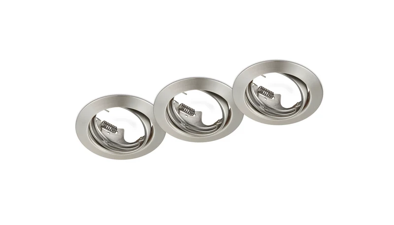 Downlight empotrable foco Trio Jura 3 luces níquel mate Ø8,3cm 650100307