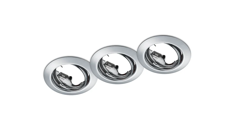 Downlight empotrable foco Trio Jura 3 luces cromo Ø8,3cm 650100306