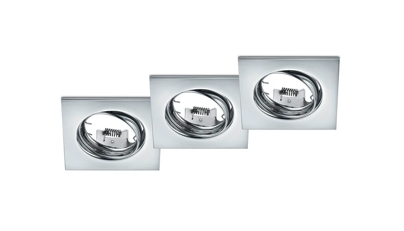 Downlight empotrable foco Trio Jura 3 luces cromo 650000306