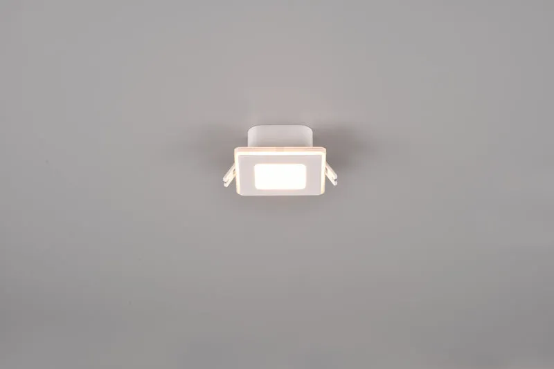 Plafón de techo Trio Nimbus LED blanco mate 3000K regulable IP44 8,5cm 6