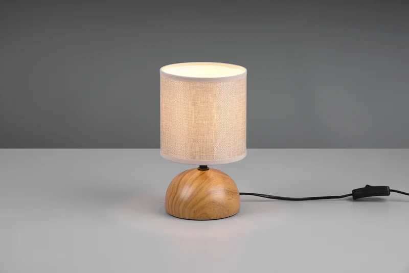 Lámpara de sobremesa Trio Luci cerámica imitación madera R50351035