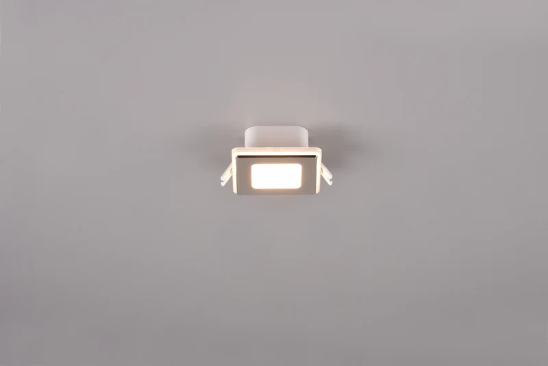Plafón de techo Trio Nimbus LED cromo 3000K regulable IP44 8,5cm 6