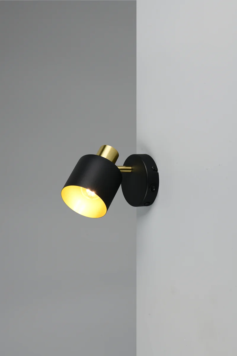 Foco Trio Eva LED negro y dorado 2700K 10cm 8