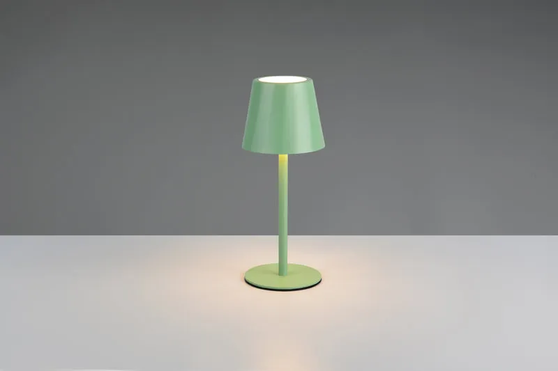 Lámpara de sobremesa Trio Diaz LED pistaziengrün táctil CCT IP44 R