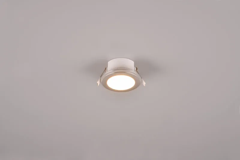 Downlight empotrable Trio Argus LED cromo 3000K Ø8,2cm 6