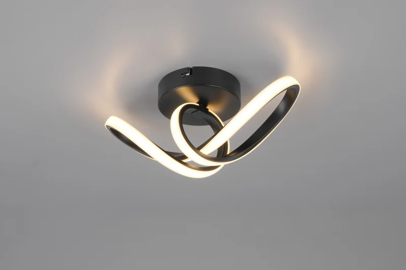 Plafón de techo Trio Rusa LED negro mate 3000K 28cm R