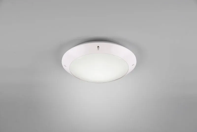 Plafón de techo exterior Trio Camaro blanco mate IP54 Ø26cm R60501031