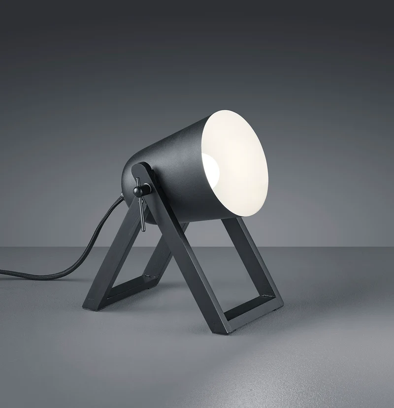 Lámpara de sobremesa Trio Marc madera negro mate R50721032