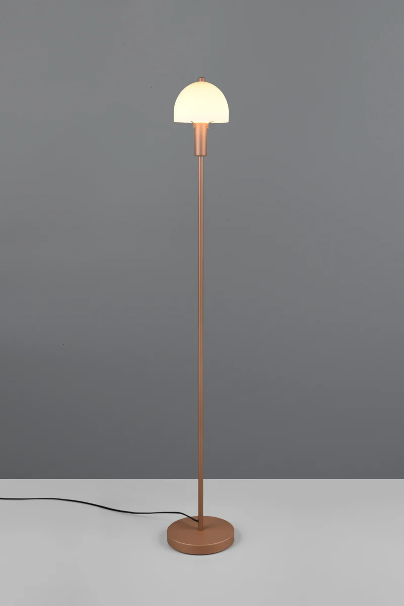 Lámpara de pie Trio Glenn LED marrón café 3000K 120cm R