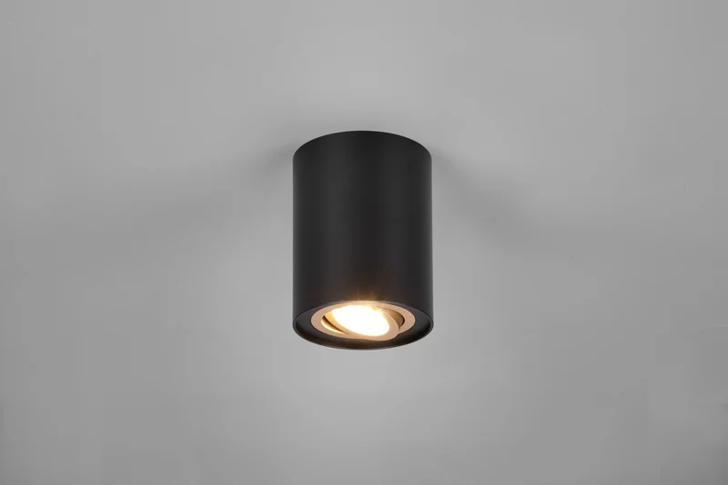 Plafón de techo Trio Cookie negro y dorado Ø9,6cm 612900180