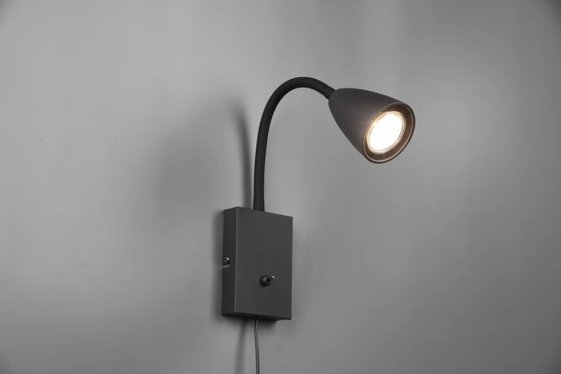 Aplique de pared Trio Wanda negro mate 202670132