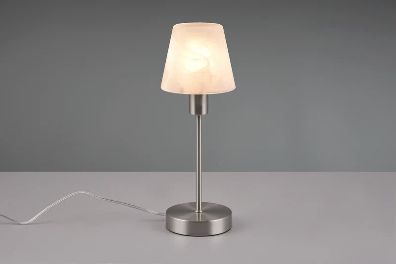 Lámpara de sobremesa Trio Luis II níquel mate táctil 32cm 595700107