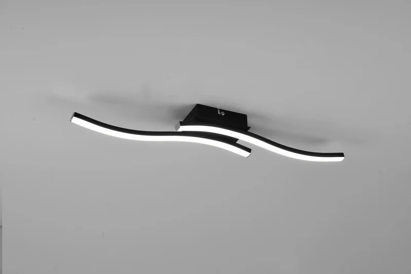 Plafón de techo Trio Route LED negro mate 4000K 56cm R