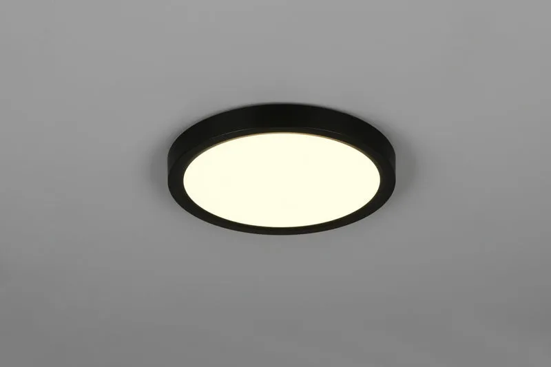 Plafón de techo Trio Draco LED negro mate Ø23cm R