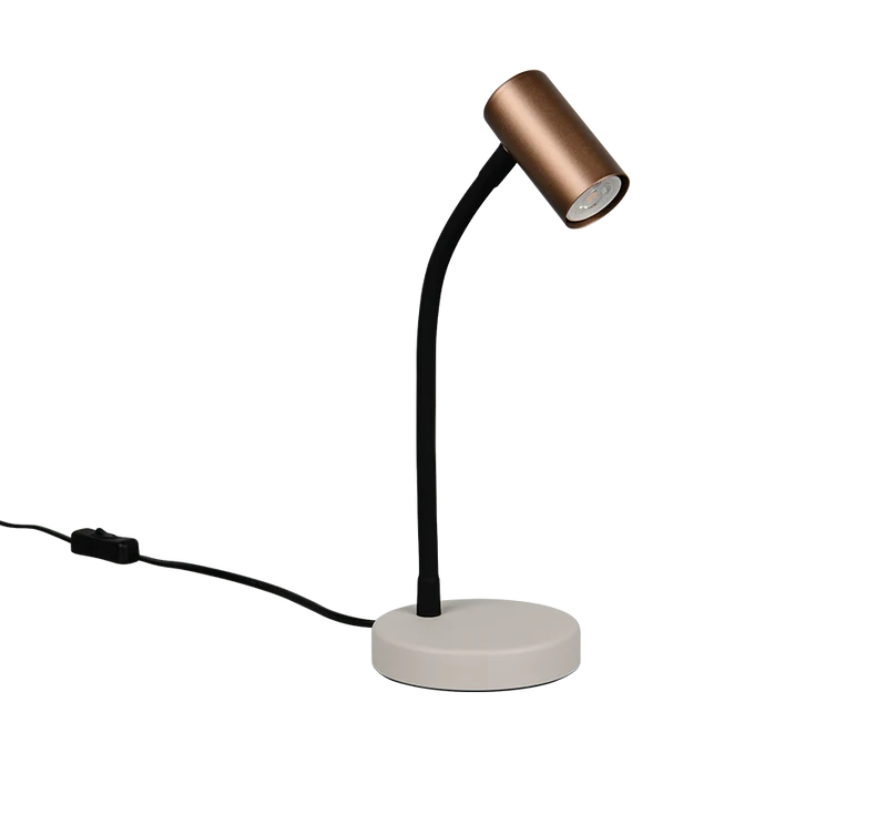 Lámpara de sobremesa Trio Taryn LED marrón café 2700K R