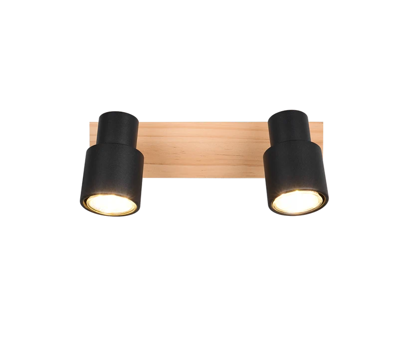 Foco Trio Pierre 2 luces negro mate 31cm R81982032