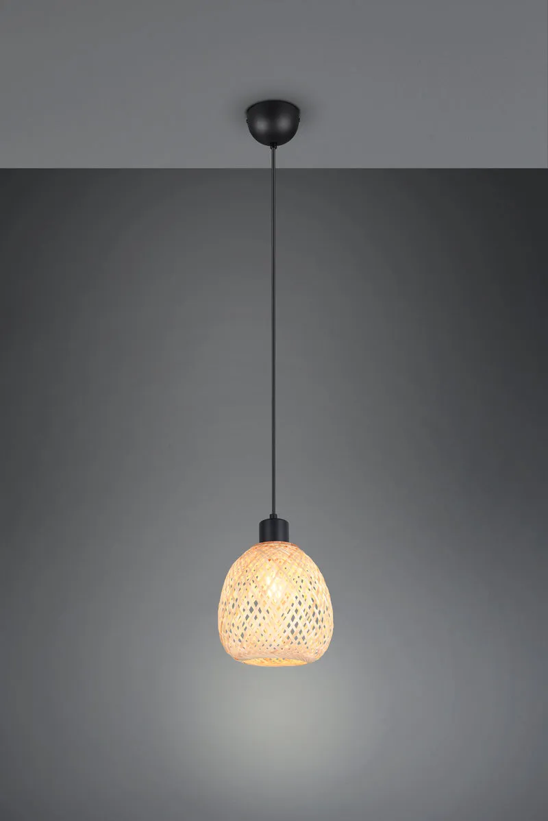 Lámpara de techo colgante Trio Amelie negro mate 150cm R31941036