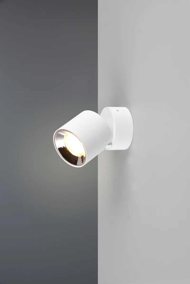 Plafón de techo Trio Guayana blanco mate Ø8,7cm 651000131