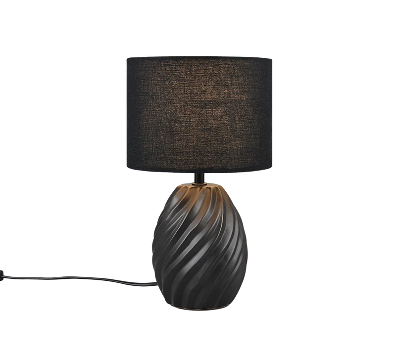 Lámpara de sobremesa Trio Melva cerámica negro mate 31cm R51771032