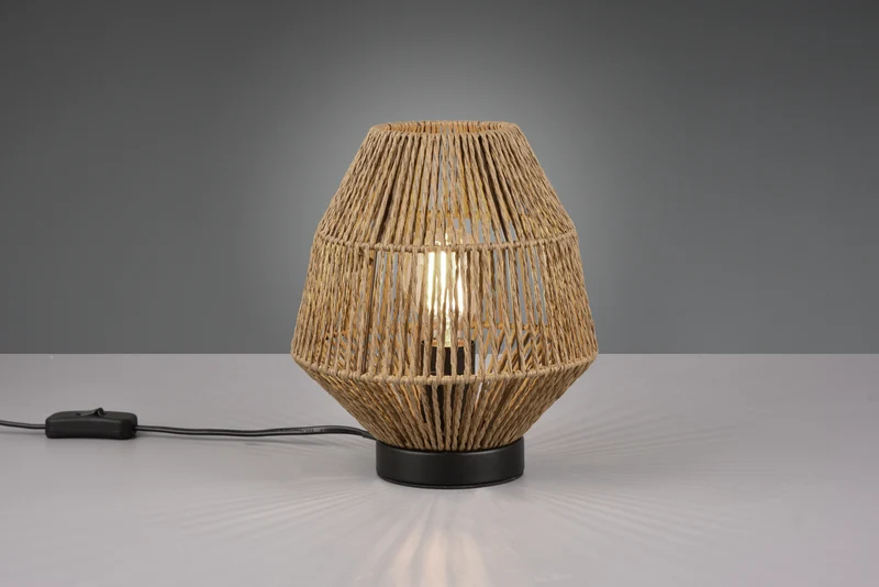 Lámpara de sobremesa Trio Miki marrón con pantalla R51101026