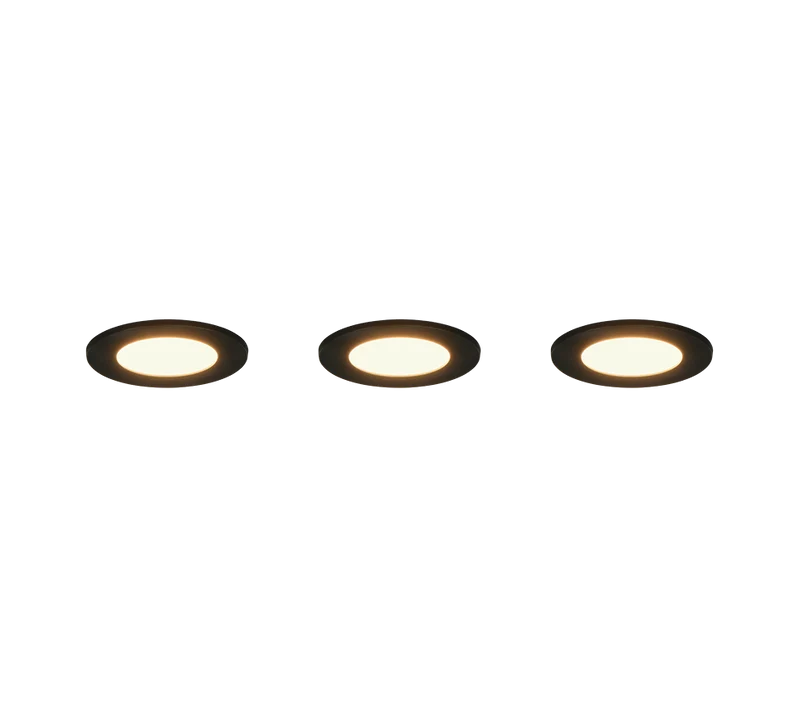 Plafón de baño exterior Trio Himal LED negro IP65 Ø8,5cm 6