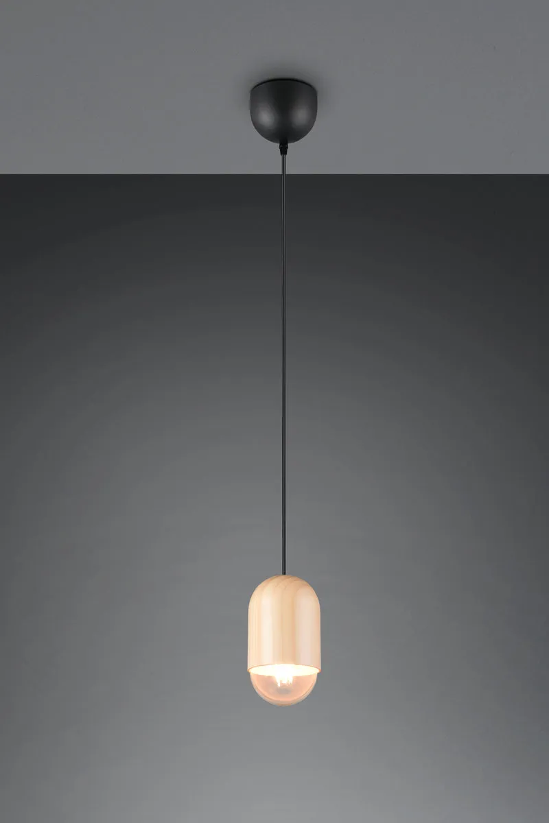 Lámpara de techo colgante Trio Nara LED madera 3000K 150cm R