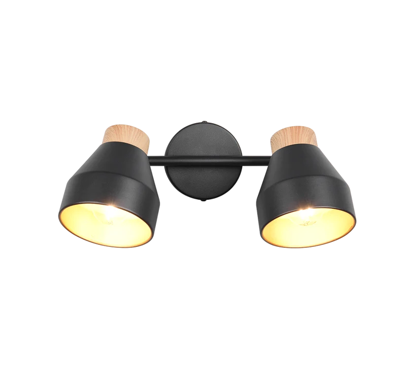 Foco Trio Valentin 2 luces negro mate 32cm R81922032
