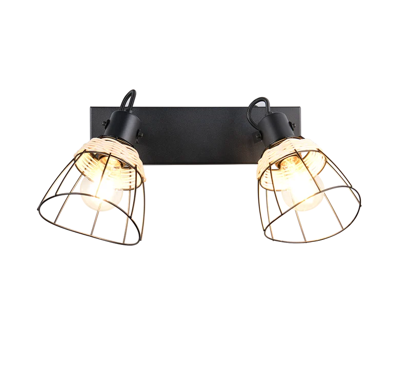 Foco Trio Jerome 2 luces negro mate 36cm R86232032