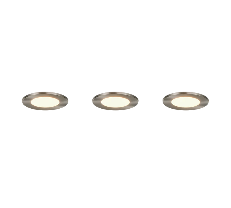 Plafón de baño exterior Trio Himal LED níquel mate IP65 Ø8,5cm 6