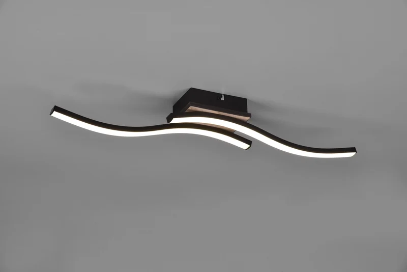 Plafón de techo Trio Route LED wood imitation 3000K regulable 56cm R
