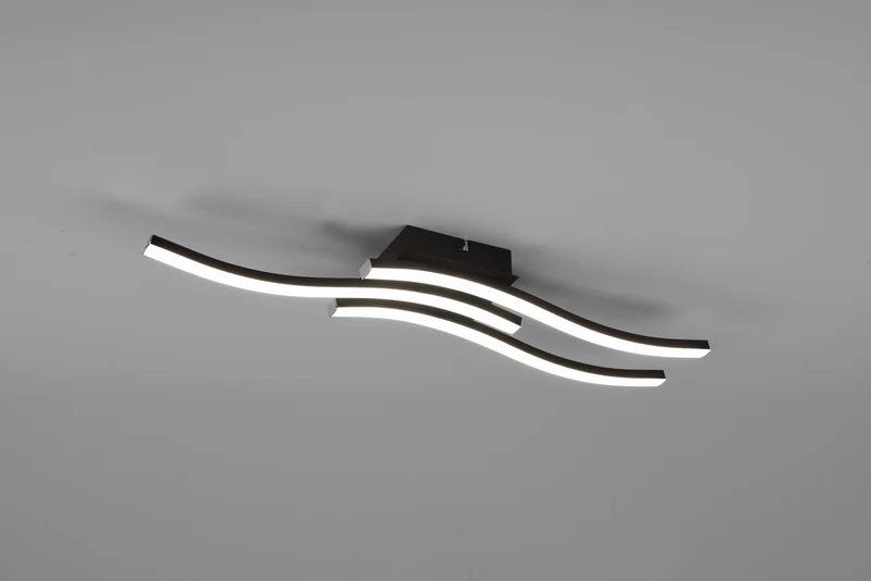 Plafón de techo Trio Route LED negro mate 4000K 56cm R