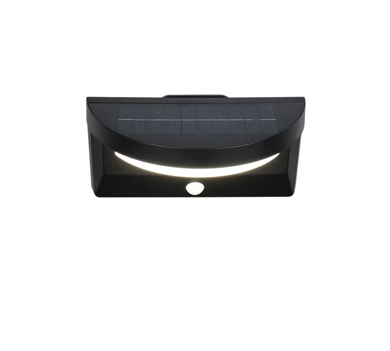 Aplique de exterior Trio Moro LED negro mate solar 4000K IP44 R