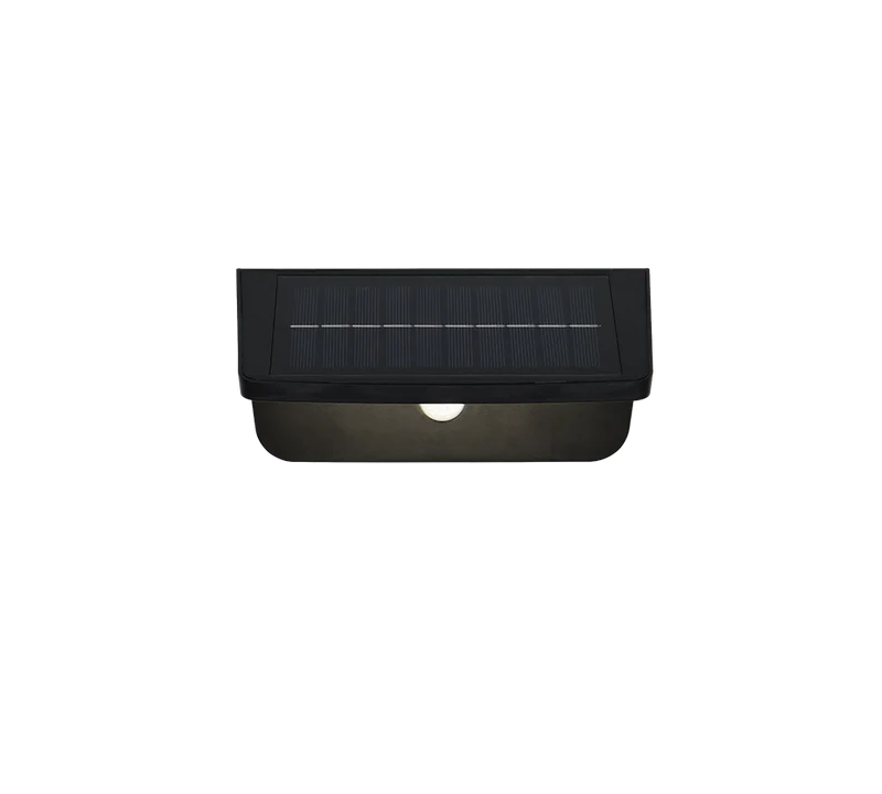 Aplique de exterior Trio Atico LED negro mate solar 4000K IP44 R