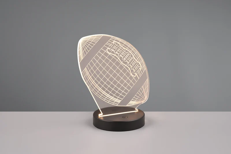 Lámpara de sobremesa Trio Football LED negro mate 3000K regulable R