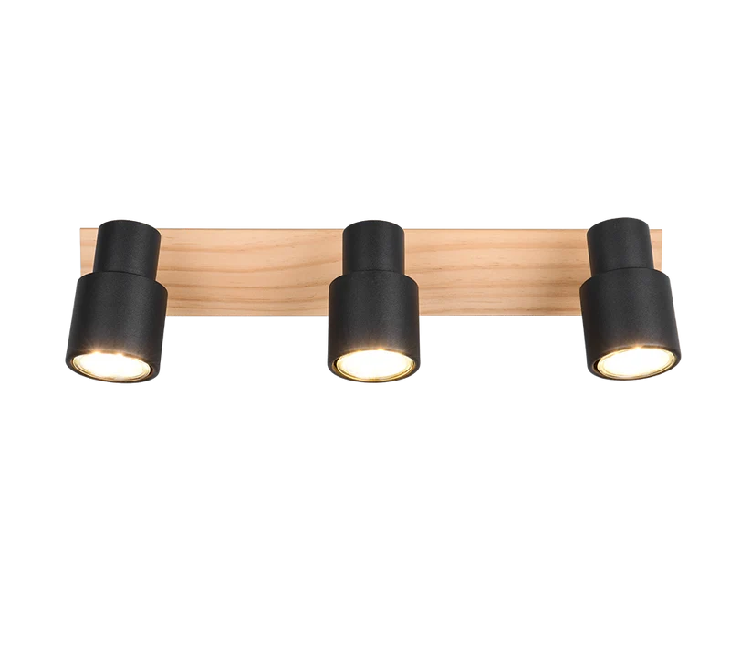 Foco Trio Pierre 3 luces negro mate 46cm R81983032