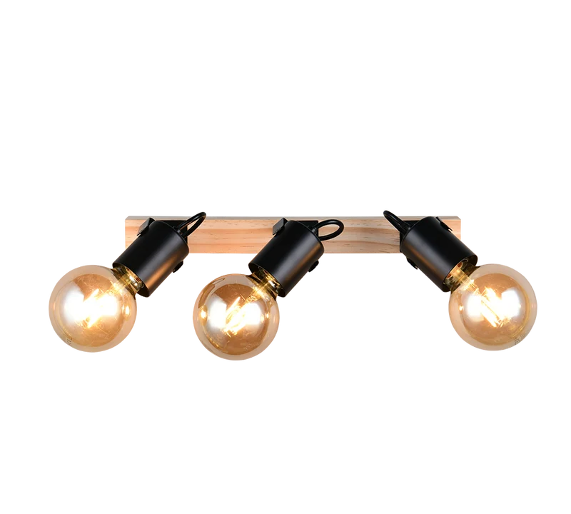 Foco Trio Lynar LED negro mate 2700K 42cm R